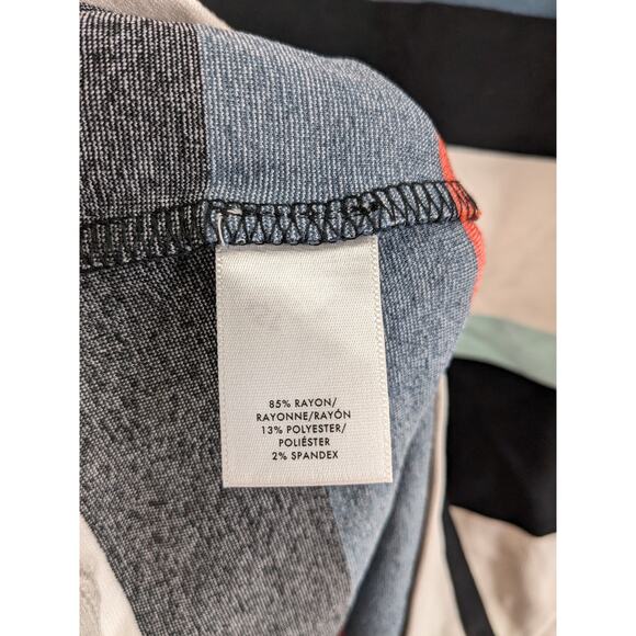 Ann Taylor Striped Blouse Medium Colorblock Crewneck Office Top Casual Colorful - Picture 4 of 8